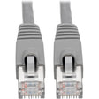 EATON Tripp Lite Cat6a Snagless Shielded STP Network Patch Cable 10G Certified, PoE, Gray RJ45 M/M 10ft 10' - Category 6a for Network Device, Switch, Modem, Router, Hub, Patch Panel, VoIP Device, Camera - 1 - N262-010-GY
