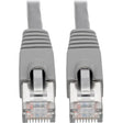EATON Tripp Lite Cat6a Snagless Shielded STP Network Patch Cable 10G Certified, PoE, Gray RJ45 M/M 14ft 14' - Category 6a for Network Device, Switch, Modem, Router, Hub, Patch Panel, VoIP Device, Camera - 1 - N262-014-GY