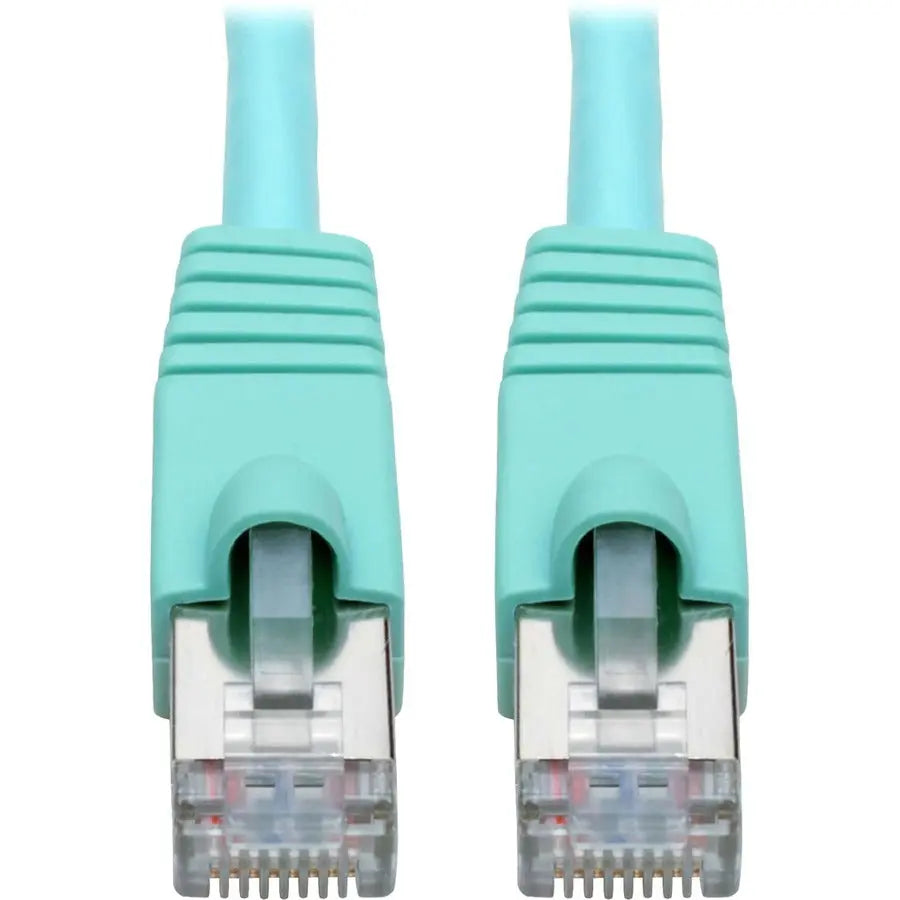 EATON Tripp Lite Cat6a Snagless Shielded STP Patch Cable 10G, PoE, Aqua M/M 1ft - 1 ft Category 6a Network Cable for Network Device, Workstation, Switch, Hub, Patch Panel, Router, Modem, VoIP Device, Survei...  - N262-001-AQ