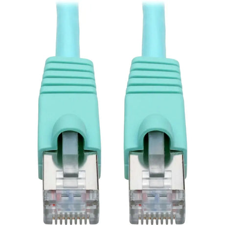 EATON Tripp Lite Cat6a Snagless Shielded STP Patch Cable 10G, PoE, Aqua M/M 35ft - 35 ft Category 6a Network Cable for Network Device, Workstation, Switch, Hub, Patch Panel, Router, Modem, VoIP Device, Surv...  - N262-035-AQ