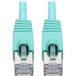 EATON Tripp Lite Cat6a Snagless Shielded STP Patch Cable 10G, PoE, Aqua M/M 7ft - 7 ft Category 6a Network Cable for Network Device, Workstation, Switch, Hub, Patch Panel, Router, Modem, VoIP Device, Survei...  - N262-007-AQ