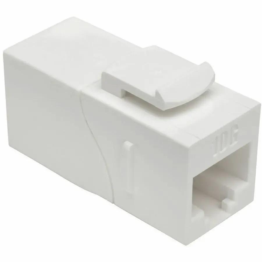 EATON Tripp Lite Cat6a Straight Through Modular In Line Snap -In Coupler RJ45 F/F - 1 x RJ-45 Female Network - 1 x RJ-45 Female Network - Gold Plated Contact - White - N235-001-WH-6AD