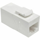 EATON Tripp Lite Cat6a Straight Through Modular In Line Snap -In Coupler RJ45 F/F - 1 x RJ-45 Female Network - 1 x RJ-45 Female Network - Gold Plated Contact - White - N235-001-WH-6AD