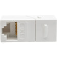 EATON Tripp Lite Cat6a Straight Through Modular In Line Snap -In Coupler RJ45 F/F - 1 x RJ-45 Female Network - 1 x RJ-45 Female Network - Gold Plated Contact - White - N235-001-WH-6AD