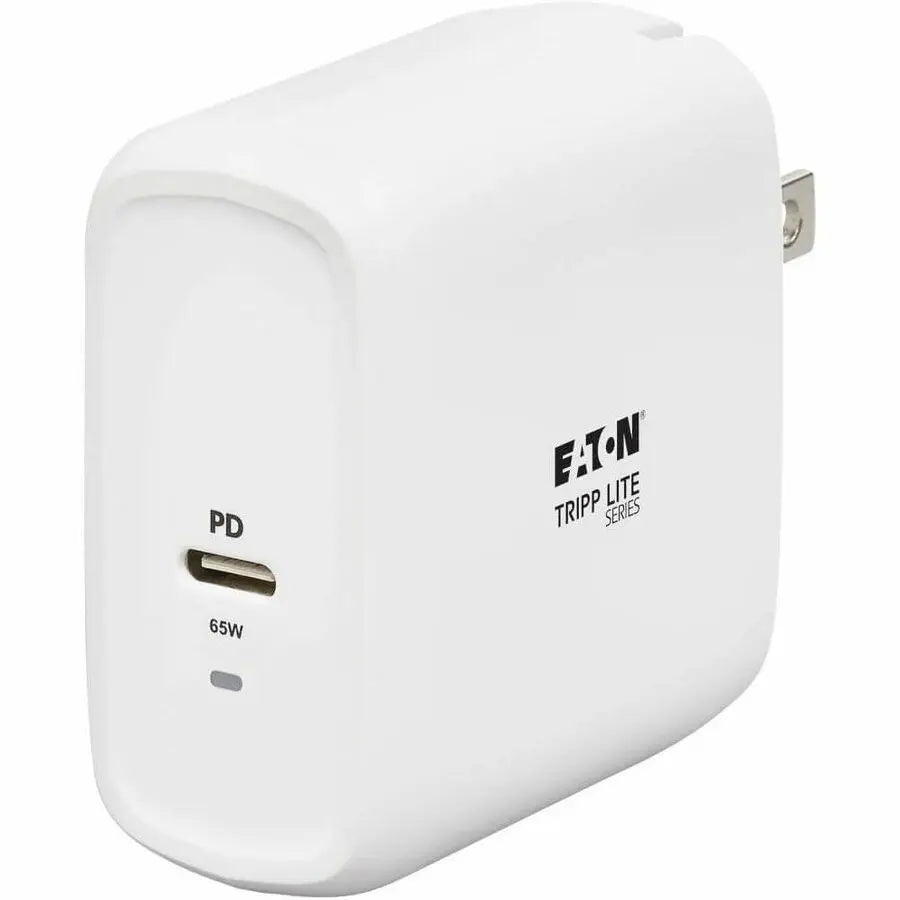 EATON Tripp Lite Compact USB C Wall Charger - GaN Technology, 65W PD Charging, White - 65 W - 120 V AC, 230 V AC Input - 5 V/3.25 A, 9 V, 12 V, 15 V, 20 V Output - White - U280-W01-65C1-G