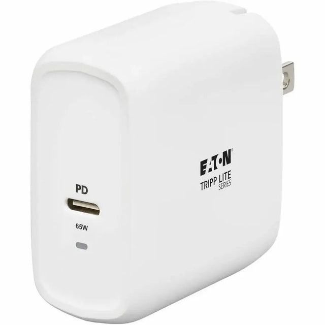 EATON Tripp Lite Compact USB C Wall Charger - GaN Technology, 65W PD Charging, White - 65 W - 120 V AC, 230 V AC Input - 5 V/3.25 A, 9 V, 12 V, 15 V, 20 V Output - White - U280-W01-65C1-G