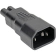 EATON Tripp Lite Computer Power Cord Adapter IEC C14 to IEC C7 10A 250V Black - 1 x IEC 60320 C14 Plug - 1 x IEC 60320 C7 Receptacle - 125V AC / 7A - Black - P016-000
