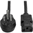 EATON Tripp Lite Computer Power Cord Right-Angle 5-15P to C13 10A 125V 18AWG 15ft - For Desktop Computer, Monitor, Printer, Scanner - 125 V AC / 10 A - Black - P006-015-15D