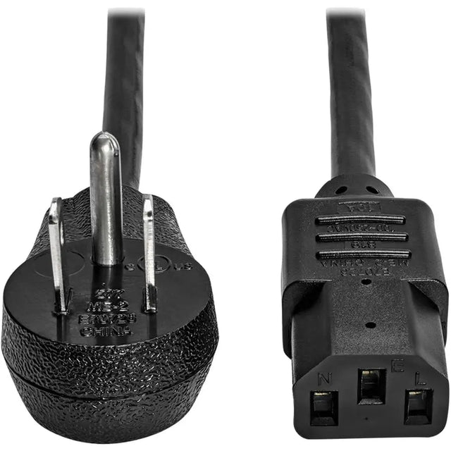 EATON Tripp Lite Computer Power Cord Right-Angle 5-15P to C13 10A 125V 18AWG 15ft - For Desktop Computer, Monitor, Printer, Scanner - 125 V AC / 10 A - Black - P006-015-15D