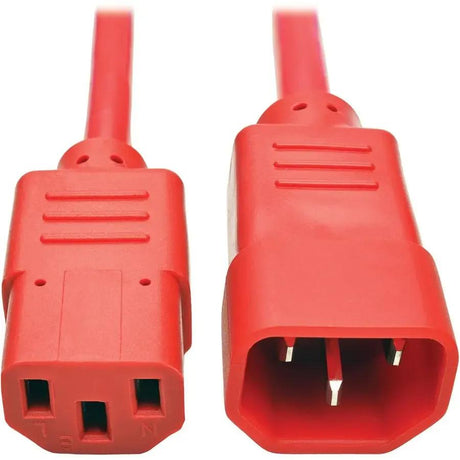 Tripp Lite Computer Power Extension Cord 10A 18 AWG C14 to C13 Red 6' 6ft - For Computer, Scanner, Printer, Monitor, Power Supply, Workstation - 230 V AC Voltage Rating - 10 A Current Rating - Red - P004-006-ARD EATON