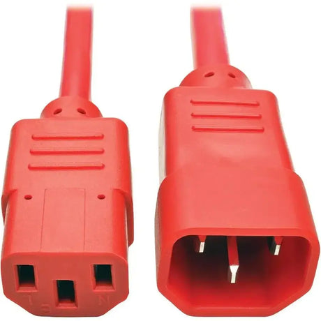 EATON Tripp Lite Computer Power Extension Cord 10A 18AWG C14 to C13 Red 3' 3ft - For Computer, Scanner, Printer, Monitor, Power Supply, Workstation - 230 V AC Voltage Rating - 10 A Current Rating - Red - P004-003-ARD
