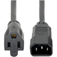 EATON Tripp Lite Computer Power Extension Cord Adapter 13A 16AWG C14 to 5-15R 2ft - 12A, 16AWG (IEC-320-C14 to NEMA 5-15R) 2-ft. - P002-002