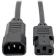 EATON Tripp Lite Computer Power Extension Cord Adapter 13A 16AWG C14 to C13 2ft - 13A, 16AWG (IEC-320-C14 to IEC-320-C13) 2-ft. - P004-002-13A