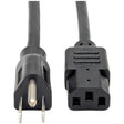 EATON Tripp Lite Computer Power Extension Cord Adapter 18AWG 5-15P to C13 12' - (NEMA 5-15P to IEC-320-C13) 12-ft. - P010-012