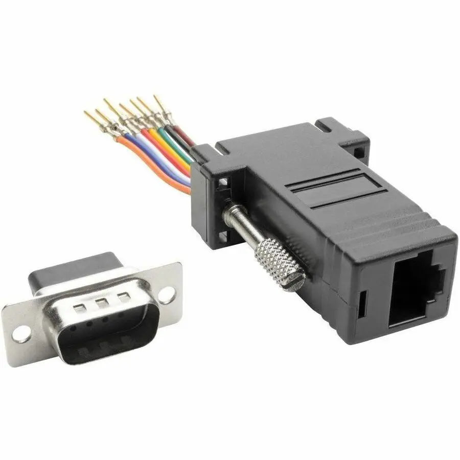 EATON Tripp Lite DB9 to RJ45 Modular Serial Adapter M/F RS-232 RS-422 RS-485 - 1 x DB-9 Male Serial - 1 x RJ-45 Female Network - Black - P440-89FM