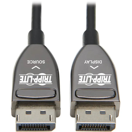 EATON Tripp Lite DisplayPort Active Optical Cable (AOC), 8K 60 Hz (M/M), CL3 Rated, Latching Connectors, Black, 10 m (33 ft.) - 32.81 ft Fiber Optic A/V Cable for Audio/Video Device, Digital Signage Player,...  - P580F3-10M-8K6