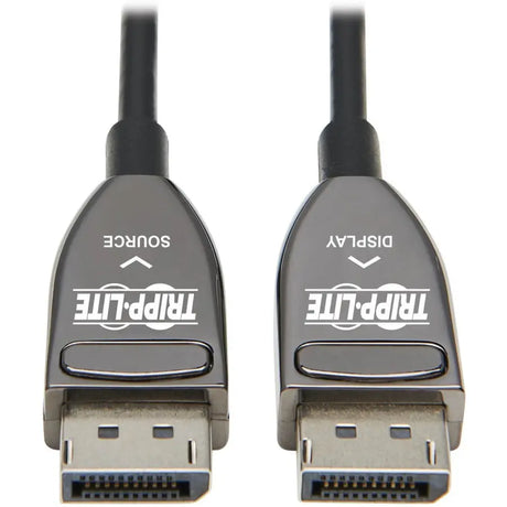 EATON Tripp Lite DisplayPort Active Optical Cable (AOC), 8K 60 Hz (M/M), CL3 Rated, Latching Connectors, Black, 15 m (49 ft.) - 49.21 ft Fiber Optic A/V Cable for Audio/Video Device, Digital Signage Player,...  - P580F3-15M-8K6