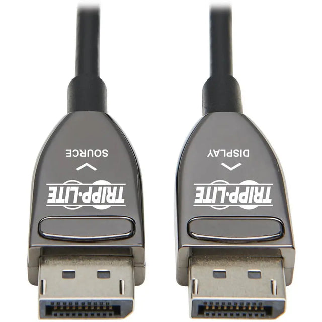 EATON Tripp Lite DisplayPort Active Optical Cable (AOC), 8K 60 Hz (M/M), CL3 Rated, Latching Connectors, Black, 15 m (49 ft.) - 49.21 ft Fiber Optic A/V Cable for Audio/Video Device, Digital Signage Player,...  - P580F3-15M-8K6