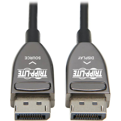 EATON Tripp Lite DisplayPort Active Optical Cable (AOC), 8K 60 Hz (M/M), CL3 Rated, Latching Connectors, Black, 20 m (65 ft.) - 65.62 ft Fiber Optic A/V Cable for Audio/Video Device, Digital Signage Player,...  - P580F3-20M-8K6