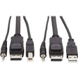 EATON Tripp Lite DisplayPort KVM Cable Kit 3 in 1 4K USB 3.5mm Audio 3xM/3xM 10ft - 9.84 ft KVM Cable for KVM Switch, Computer - First End: 1 x Mini-phone Male Audio, First End: 1 x DisplayPort Male Digital...  - P783-010