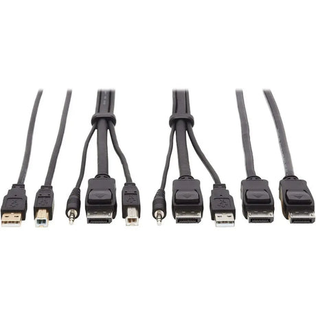 Tripp Lite DisplayPort KVM Cable Kit 4K USB 3.5mm 3xM/3xM USB MM DP MM 10ft - 10 ft KVM Cable for KVM Switch, Computer, Monitor - First End: 1 x Mini-phone Male Audio, First End: 1 x DisplayPort Male ...  - P783-010-DPU EATON