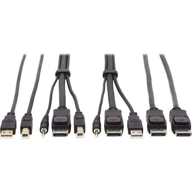EATON Tripp Lite DisplayPort KVM Cable Kit 4K USB 3.5mm 3xM/3xM USB MM DP MM 6ft - 5.91 ft KVM Cable for KVM Switch, Computer, Monitor - First End: 1 x Mini-phone Male Audio, First End: 1 x DisplayPort Male...  - P783-006-DPU