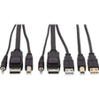 EATON Tripp Lite DisplayPort KVM Cable Kit 4K USB 3.5mm Audio 3xM/3xM USB M/M 6ft - 5.91 ft KVM Cable for KVM Switch, Computer - First End: 1 x Mini-phone Male Audio, First End: 1 x DisplayPort Male Digital...  - P783-006-U