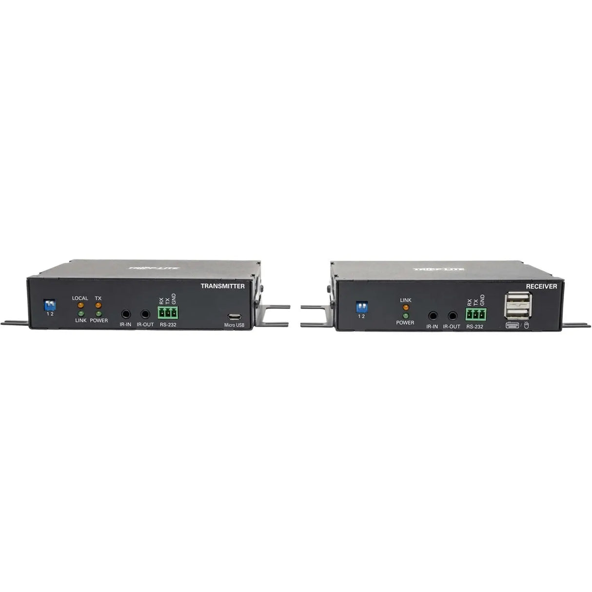 EATON Tripp Lite DisplayPort Over Fiber Extender Kit 4K @ 30Hz IR USB Duplex Multimode MMF 985ft TAA - 1 Computer(s) - 1 Local User(s) - 1 Remote User(s) - 1000 ft Range - 4K - 3840 x 2160 Maximum Video Res...  - B127F-1A1-MM-DD