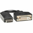 EATON Tripp Lite DisplayPort to DVI Adapter Video Converter DP-M to DVI-I-F 6in - DP to DVI for DP-M to DVI-I-F - P134-000