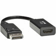 EATON Tripp Lite DisplayPort to HDMI 2.0 Adapter-M/F, Latching Connector, 4K@60 Hz, 6 in., Black, DP to HDMI - DisplayPort/HDMI for Projector, Monitor, Audio/Video Device, Notebook, HDTV - 2.25 GB/s - 6" -  - P136-06N-H2V2LB