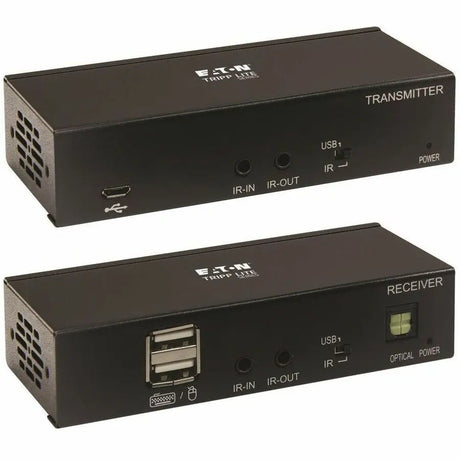 EATON Tripp Lite DisplayPort to HDMI Over Cat6 Extender Kit w KVM Support 4K@60Hz - 2 Input Device - 2 Output Device - 230 ft Range - 2 x Network (RJ-45) - 3 x USB - 1 x HDMI In - 1 x HDMI Out - 4K UHD - 38...  - B127A-1A1-BDBH