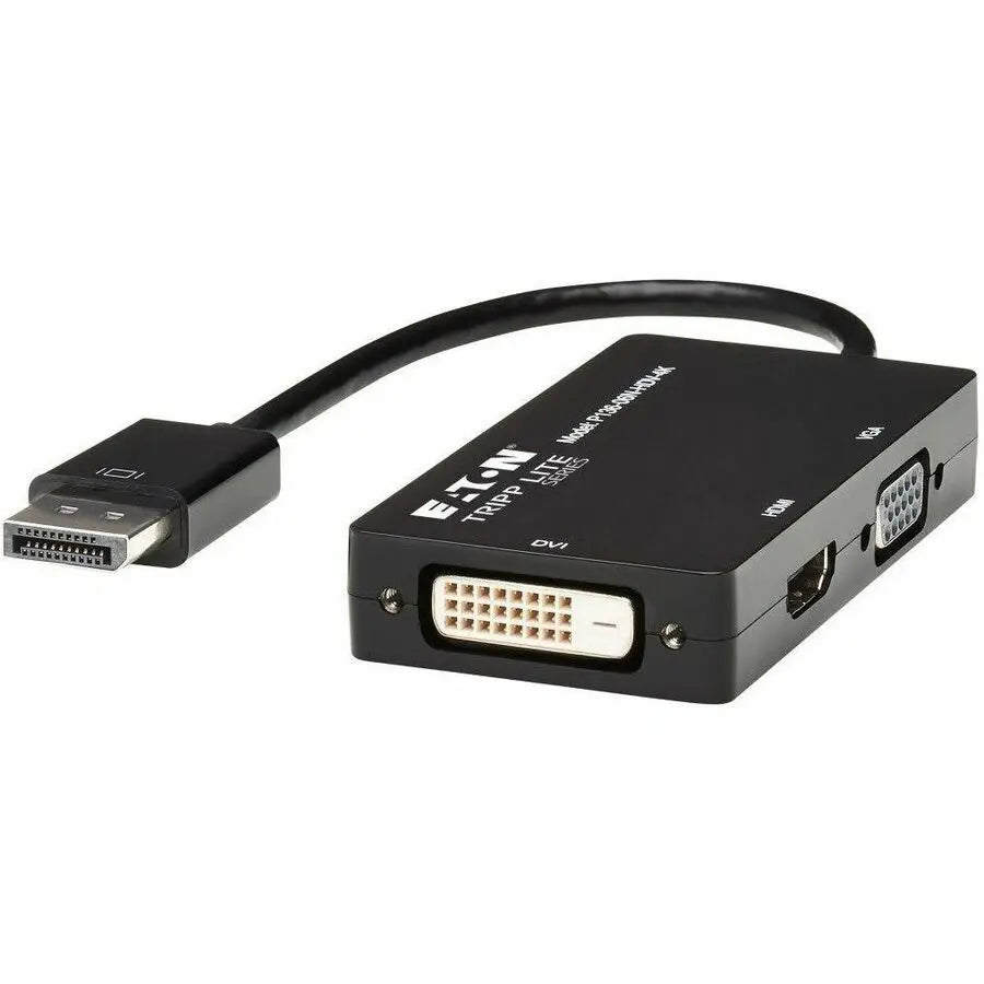 EATON Tripp Lite DisplayPort to VGA / DVI / HDMI 4K x 2K @ 24/30Hz Adapter Converter - DisplayPort/HDMI/DVI/VGA for Audio/Video Device, Notebook, Tablet, Monitor, Projector, TV - 6" - 1 x DisplayPort Male D - P136-06N-HDV-4K