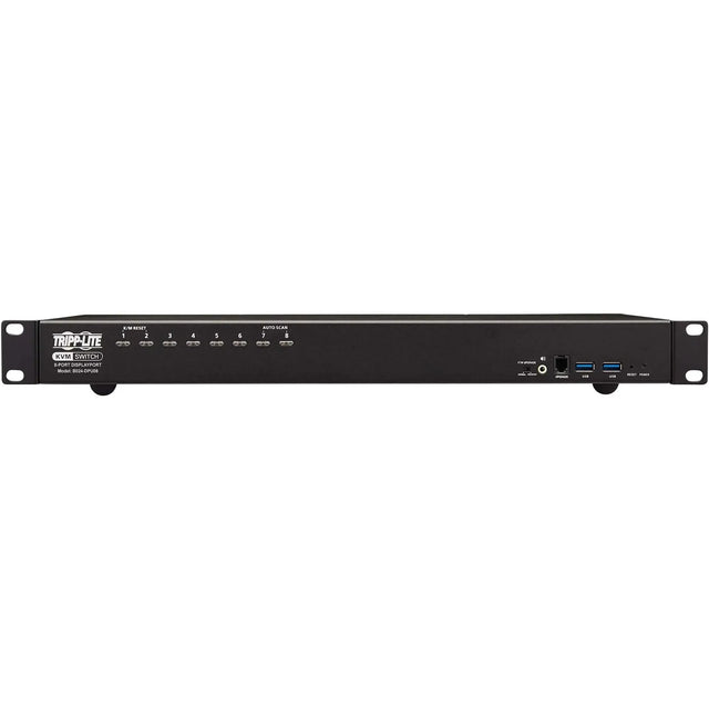 EATON Tripp Lite DisplayPort / USB KVM Switch 8-Port Audio/Video 4K 60Hz 1URM - 8 Computer(s) - 4096 x 2160 - 50 Hz, 60 Hz - 10 x USB - Rack-mountable, Desktop - 8 x DisplayPort - 1U - B024-DPU08
