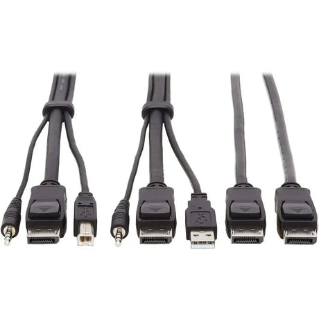EATON Tripp Lite Dual DisplayPort KVM Cable Kit 4K USB 3.5 mm Audio 3xM/3xM 6ft - 5.91 ft KVM Cable for KVM Switch, Computer, Monitor - First End: 1 x Mini-phone Male Audio, First End: 1 x DisplayPort Male ...  - P783-006-DP