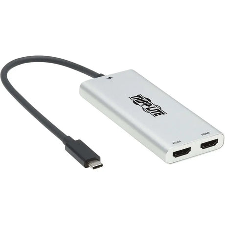 EATON Tripp Lite Dual-Monitor Thunderbolt 3 to HDMI Adapter (M/2xF) - 4K 60 Hz, 4:4:4, Silver - 1 x Type C USB 3.1 Thunderbolt 3 Male - 2 x HDMI HDMI 2.0 Digital Audio/Video Female - 3840 x 2160 Supported -...  - MTB3-002-HD