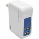 EATON Tripp Lite Dual Port Travel USB Wall Charger Direct Plug-In 5V / 3.4A /17W - 5 V DC Output Voltage - 2.40 A Output Current - U280-002-W12