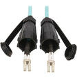 EATON Tripp Lite Duplex MMF Fiber Patch Cable Industrial 50/125 OM3 LC/LC Aqua 2M - 6.56 ft Fiber Optic Network Cable for Network Device, Patch Panel, Wallplate - First End: 2 x LC Male Network - Second End...  - N820-02M-IND