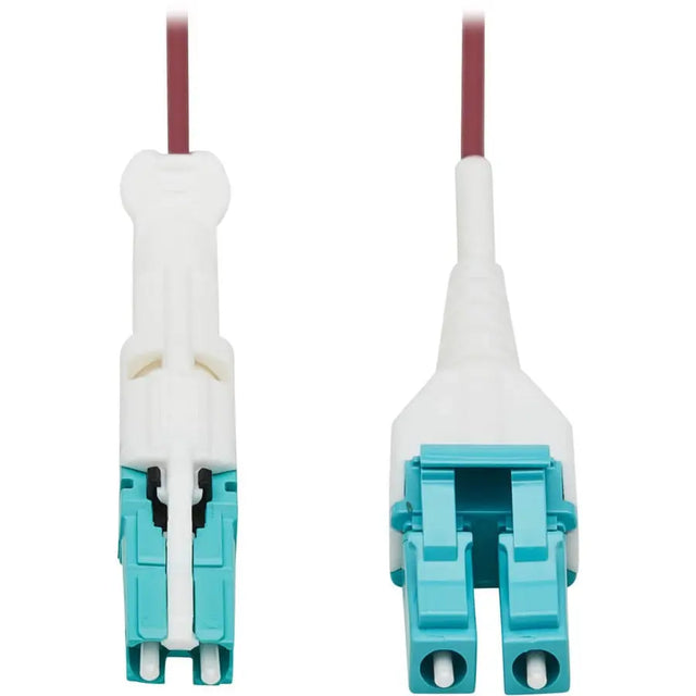 EATON Tripp Lite Duplex Multimode Fiber Optic Cable 400G OM4 LSZH CS-PC LC-PC 5M - 5 ft Fiber Optic Network Cable for Network Device, Patch Panel, Network Switch, Transceiver - First End: 2 x CS Male Networ...  - N822L-05M-MG