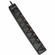 EATON Tripp Lite Eco Surge Protector Power Strip Green 7-Outlet 6ft Cord, Black - 7 x NEMA 5-15R - 1800 VA - 1080 J - 120 V AC Input - 120 V AC Output - TLP76MSGB