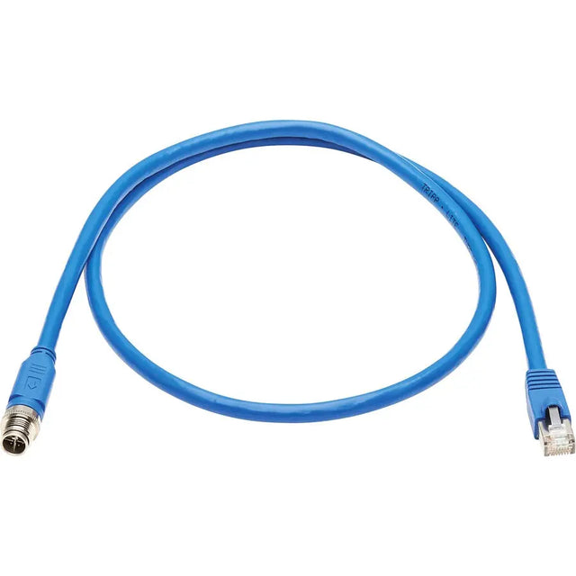 EATON Tripp Lite Ethernet Cable Shielded M12 X-Code Cat6a M12 RJ45 M/M Blue 1M - 3.28 ft Category 6a Network Cable for Network Device, Controller, Switch, Security Device, Surveillance Camera, VoIP Device, ...  - NM12-6A2-01M-BL