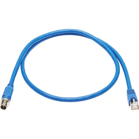 EATON Tripp Lite Ethernet Cable Shielded M12 X-Code Cat6a M12 RJ45 M/M Blue 2M - 6.56 ft Category 6a Network Cable for Network Device, Controller, Switch, Security Device, Surveillance Camera, VoIP Device, ...  - NM12-6A2-02M-BL