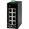 EATON Tripp Lite Ethernet Switch Unmanaged 8Port Industrial DIN Mount 10/100 Mbps - 8 Ports - Fast Ethernet - 10/100Base-T - TAA Compliant - 2 Layer Supported - 3 W Power Consumption - Twisted Pair - DIN Ra...  - NFI-U08-2