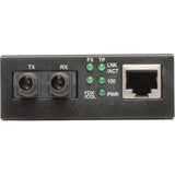 EATON Tripp Lite Fiber Optic 10/100BaseT to 100BaseFX-ST Multimode Media Converter 2km 1310nm - 1 x RJ-45 , 1 x ST Duplex - 10/100Base-TX, 100Base-FX - N784-001-ST