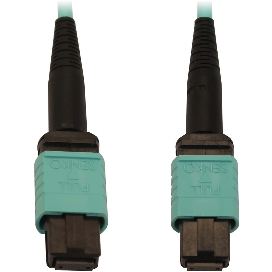 EATON Tripp Lite Fiber Optic Cable 40/100/400G MMF 50 OM3 12F MTP/MPO-PC F/F 10M - 32.81 ft Fiber Optic Network Cable for Network Device, Patch Panel, Switch - First End: 1 x MTP/MPO Network - Female - Seco - N844B-10M-12-P