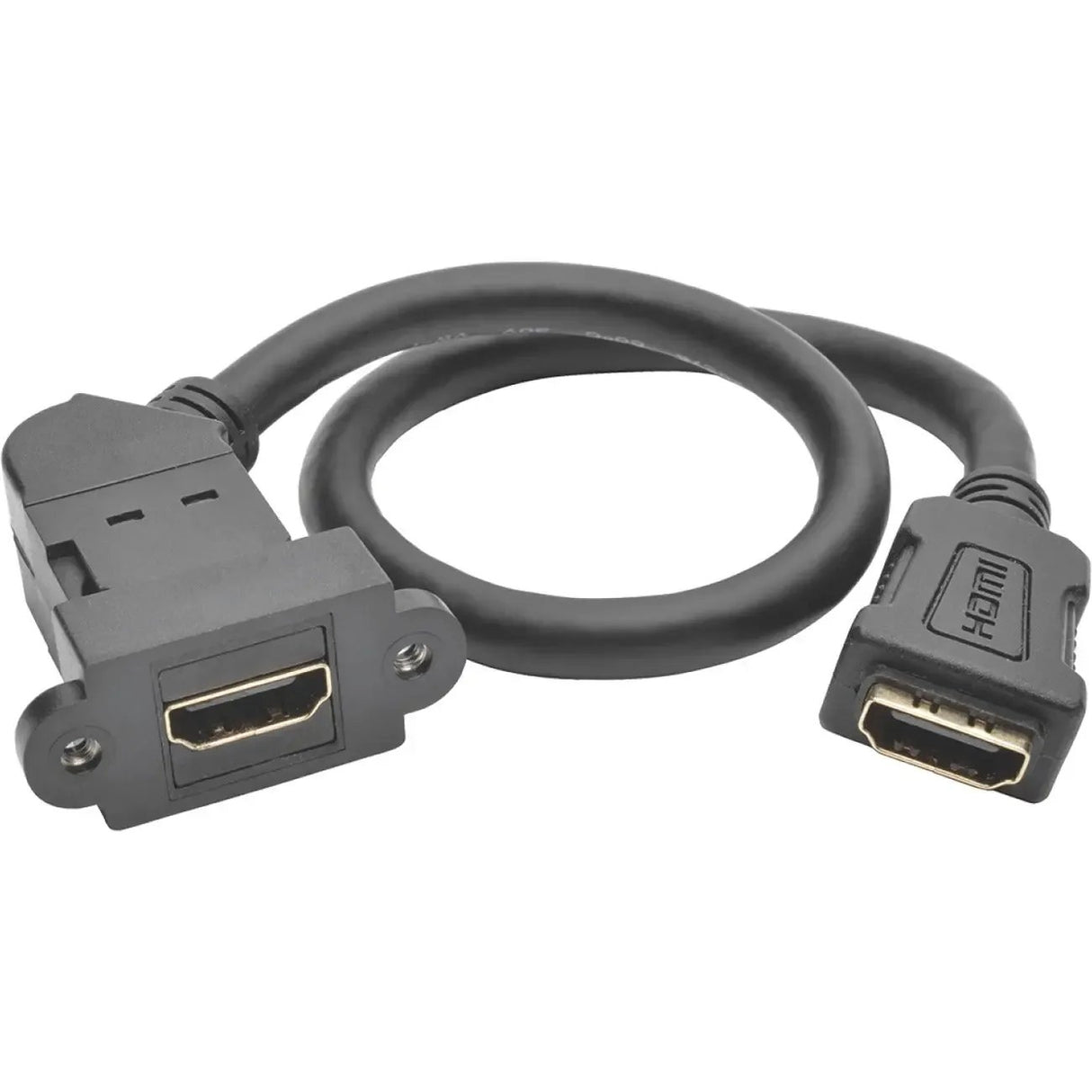 EATON Tripp Lite HDMI Coupler Keystone Panel Mount All-in-One Angled F/F Black 1' - HDMI for Home Theater System, Monitor, Blu-ray Player - 1 ft - 1 x HDMI Female Digital Audio/Video - 1 x HDMI Female Digit...  - P164-001-KPA-BK