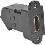 EATON Tripp Lite HDMI Coupler Keystone Panel Mount Angled All-in One F/F Black - 1 x HDMI Female Digital Audio/Video - 1 x HDMI Female Digital Audio/Video - Gold Plated Connector - Black - P164-000-KPA-BK