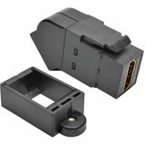 EATON Tripp Lite HDMI Coupler Keystone Panel Mount Angled All-in One F/F Black - 1 x HDMI Female Digital Audio/Video - 1 x HDMI Female Digital Audio/Video - Gold Plated Connector - Black - P164-000-KPA-BK