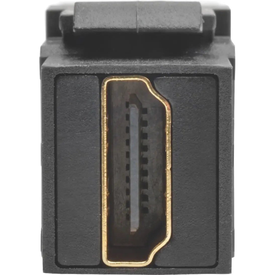 EATON Tripp Lite HDMI Coupler Keystone Panel Mount Angled All-in One F/F Black - 1 x HDMI Female Digital Audio/Video - 1 x HDMI Female Digital Audio/Video - Gold Plated Connector - Black - P164-000-KPA-BK