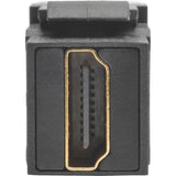 EATON Tripp Lite HDMI Coupler Keystone Panel Mount Angled All-in One F/F Black - 1 x HDMI Female Digital Audio/Video - 1 x HDMI Female Digital Audio/Video - Gold Plated Connector - Black - P164-000-KPA-BK