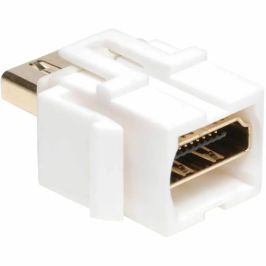 EATON Tripp Lite HDMI Keystone Jack Snap-in Insert Module Coupler Female / Female - 1 x HDMI Digital Audio/Video Female - 1 x HDMI Digital Audio/Video Female - Gold Connector - White - P164-000-KJ-WH